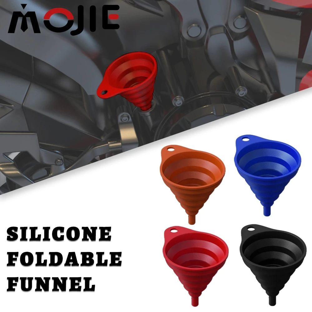 For CFMOTO 675SS 675SR 675SR-R 675NK Foldable Car Engine Funnel Silicone Liquid Funnel Washer Engine Oil Petrol Change Tools