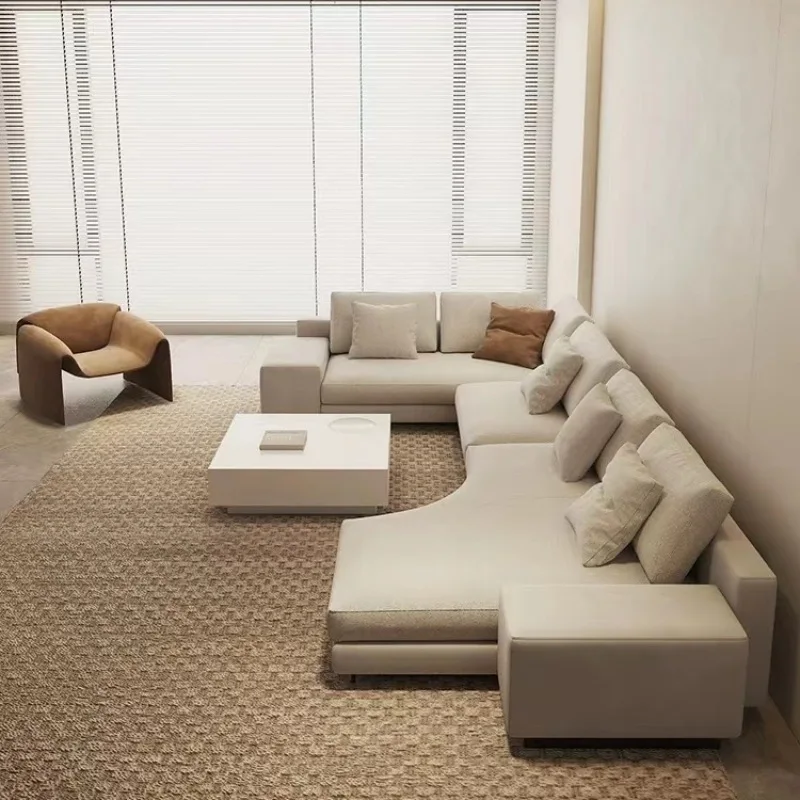 أريكة زاوية منحنية بسيطة إيطالية رائجة البيع، فيلا كبيرة ذات أرضية مسطحة لصالون التجميل وغرفة الاستقبال في قاعة الفندق #4