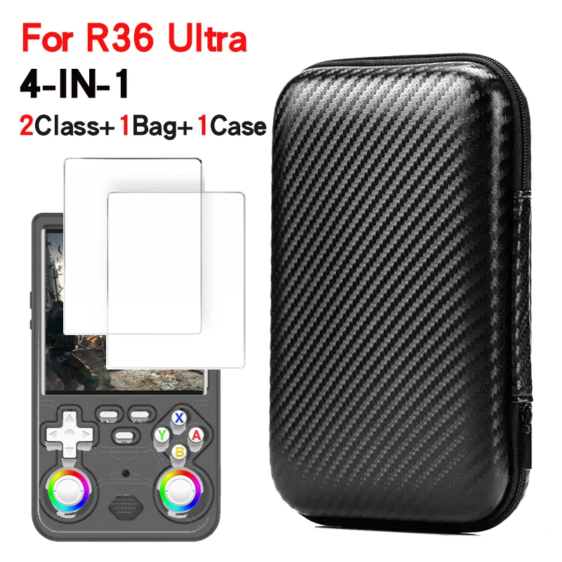 For R36 Ultra Game Console Storage Bag EVA Hard Shell anti Pressure Waterproof Bag anti Scratch Screen Protector Silicone Case