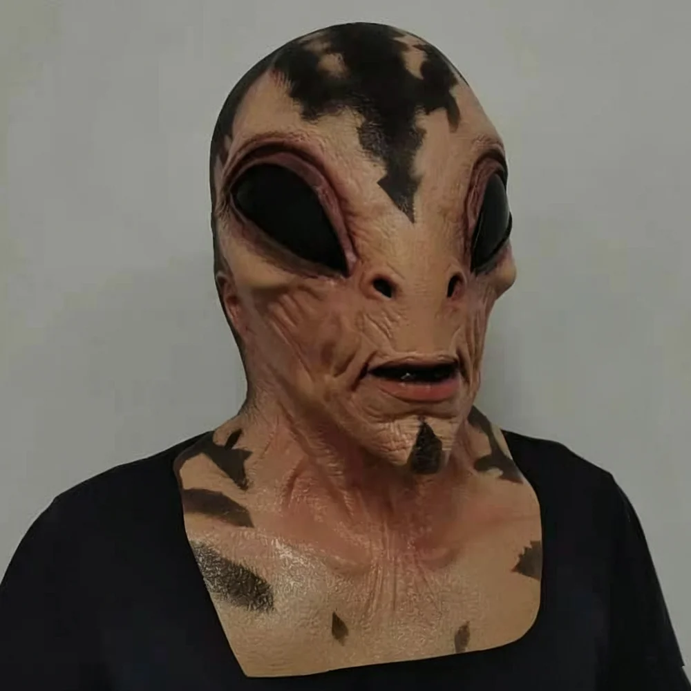 Alien-Maske, Gruselige Latex-Realistische Alien-Gesichtsmasken für Halloween, Karneval, Cosplay-Party-Requisiten – Detail 1