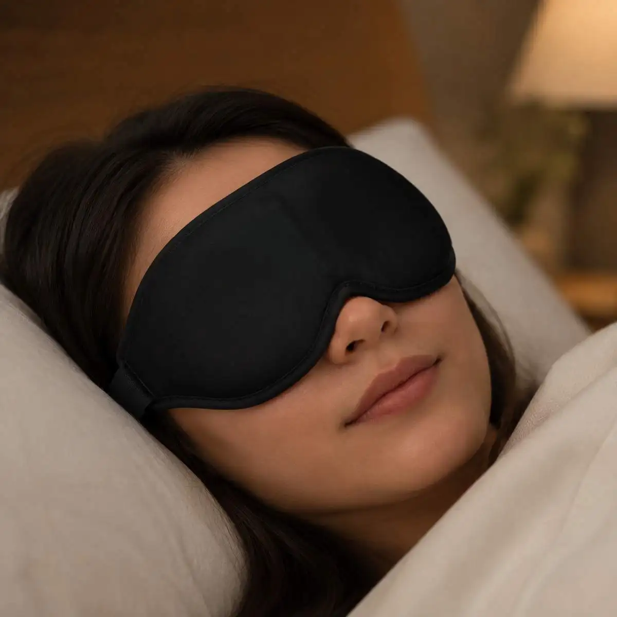 Contoured Sleep Eye Mask Polyester Light Blocking Blackout Blindfold Pressure Free Nose Wing Airplane Travel Sleeping Night Rest