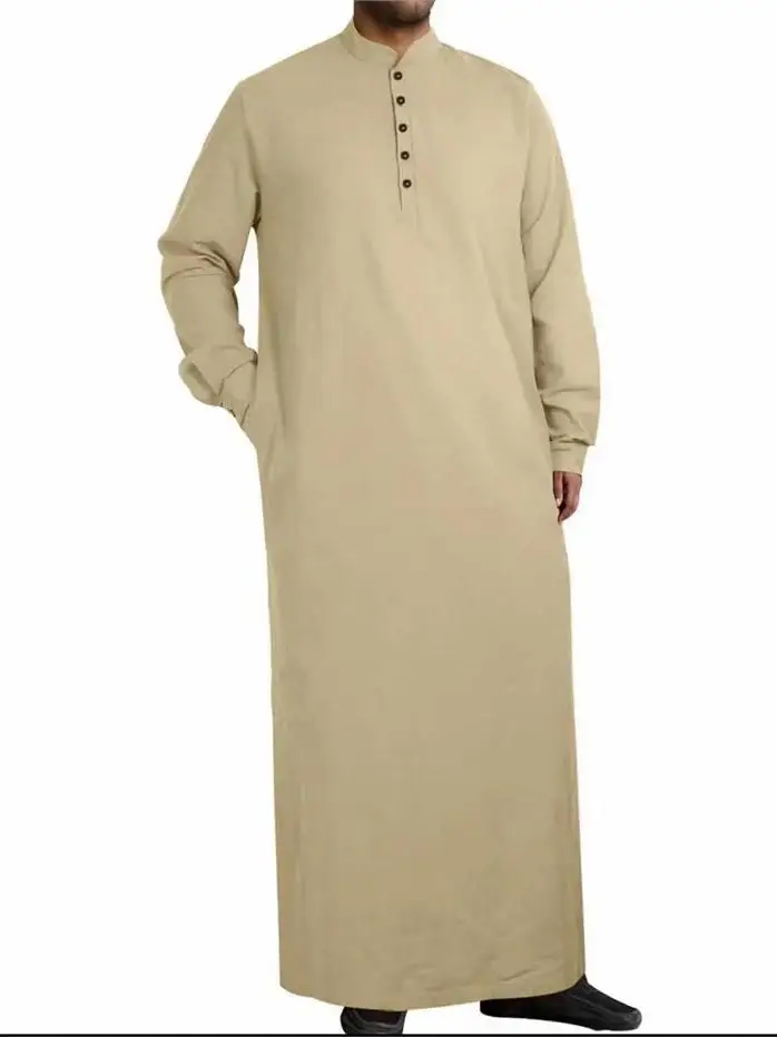 

Мусульманский длинный халат TheWangs Studio для мужчин Thobe Dr, повседневный свободный крой из полиэфирного волокна Ciwalk, подходит для Cleanfit Sle