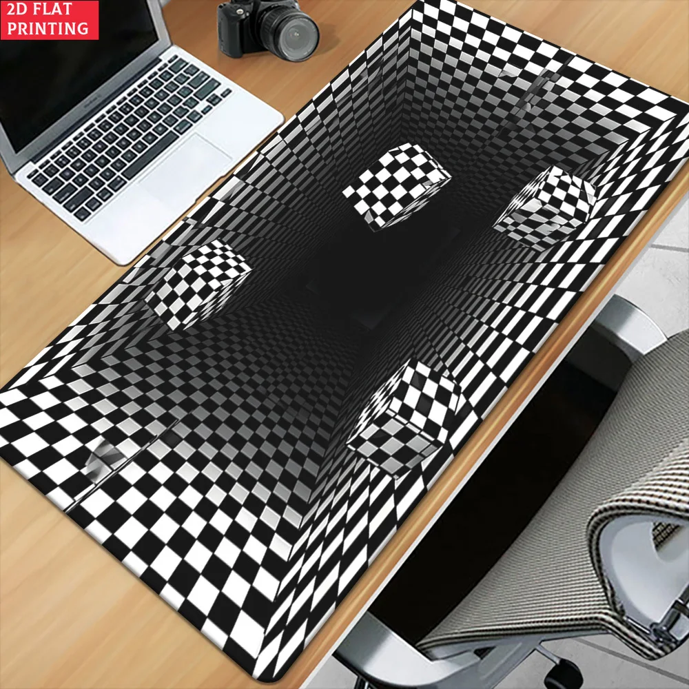 

Настольный коврик с 2D-эффектом оптической иллюзии, плоским узором, прошитыми краями и резиновой основой