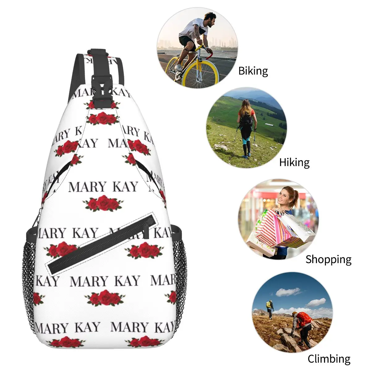 Mary Kay Roses Tas Dada Pria Tas Selempang Ransel Tas Dada Tas Bahu Daypack Travel Hiking