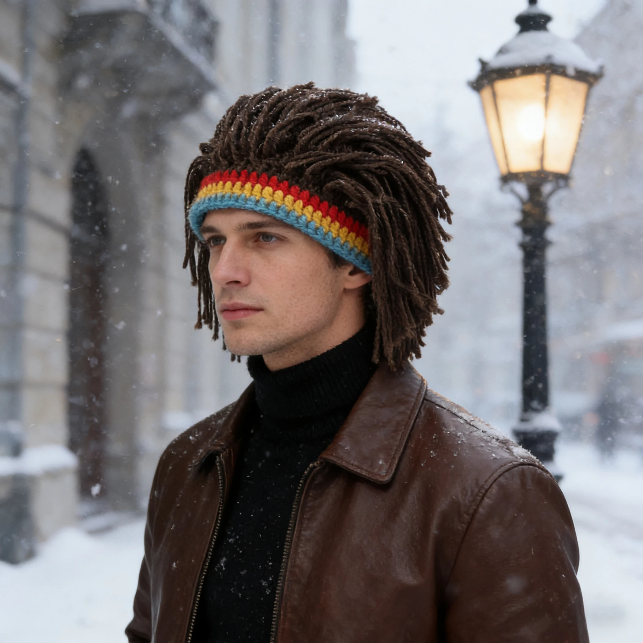 Crochet Dreadlocks Wig Hat Unisex Colorful Stripe Reggae Style Fashion Headwear.