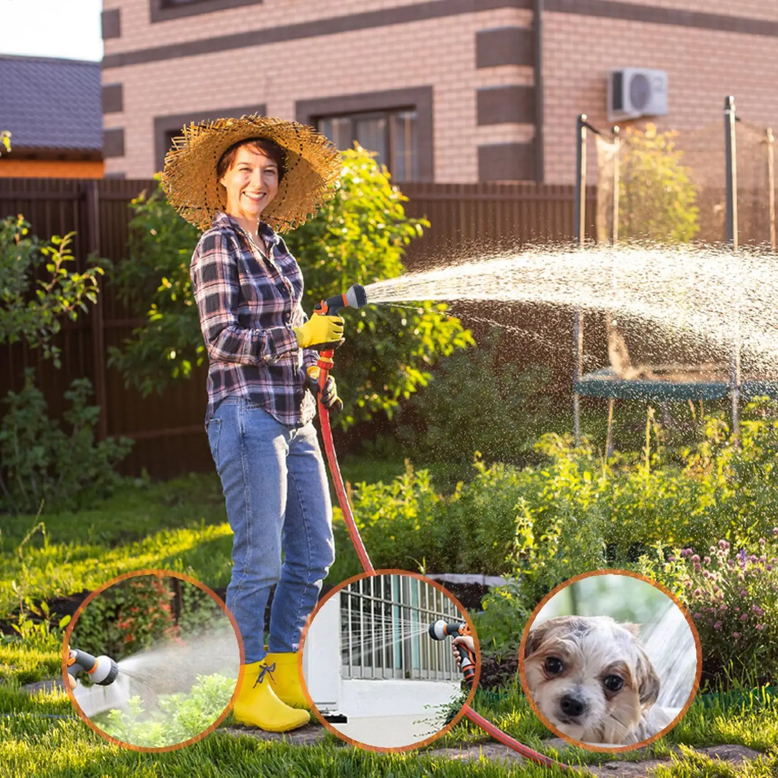 

Hose Nozzle Sprayer Garden Hose Nozzle High Pressure Sprayer Gardening Accessories For Showering Pets Balcony Farm Yard Plants