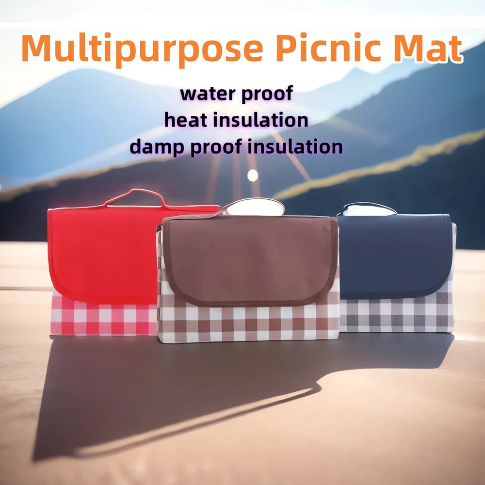 

Outdoor Picnic Mat Portable Foldable Thicked Waterproof Moisture Mat Camping Blanket Picnic Carpet Pad Beach Lawn Cushion