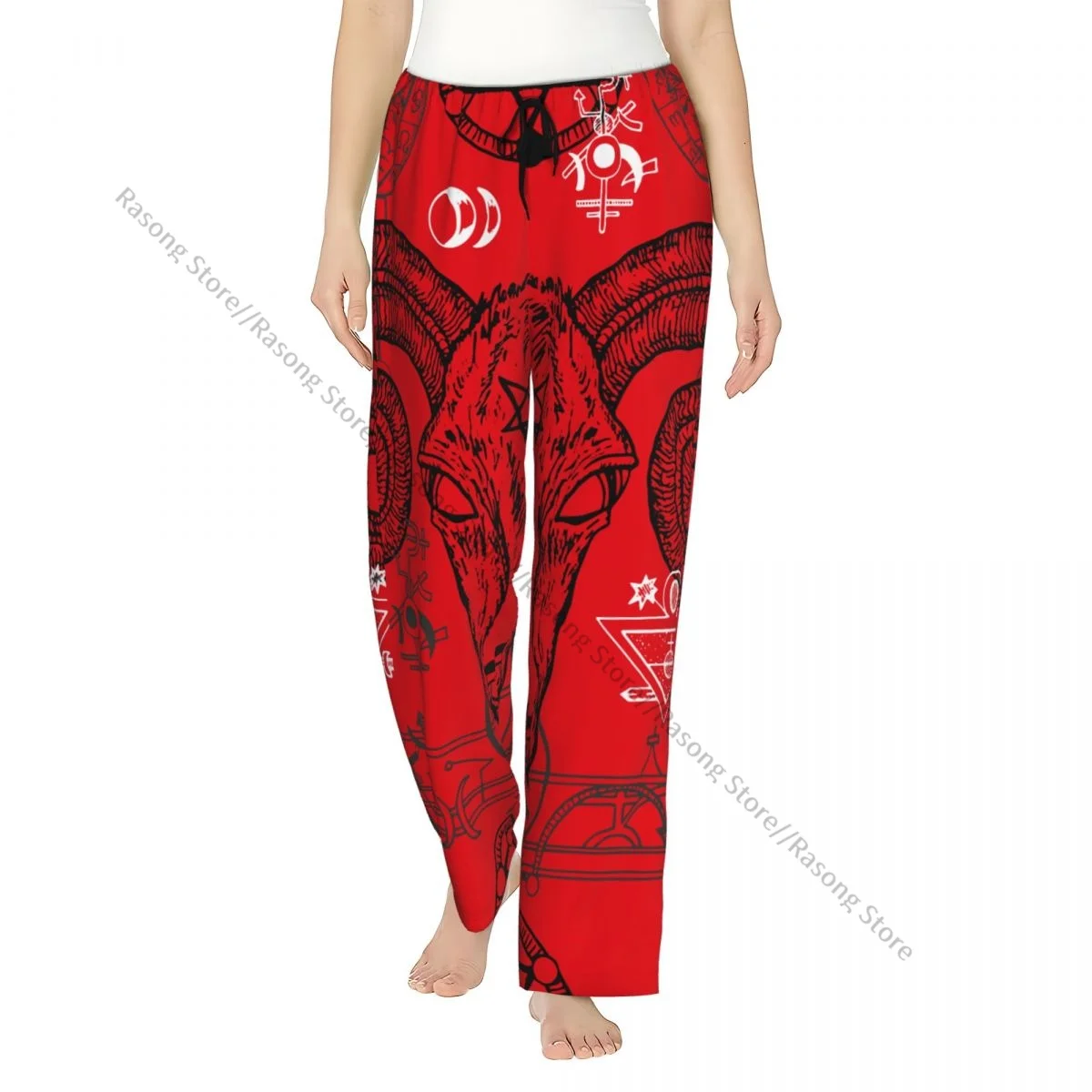 

Devil And Death Symbols Pajama Pants for Women Soft Sleep Pants with Elastic Waistband