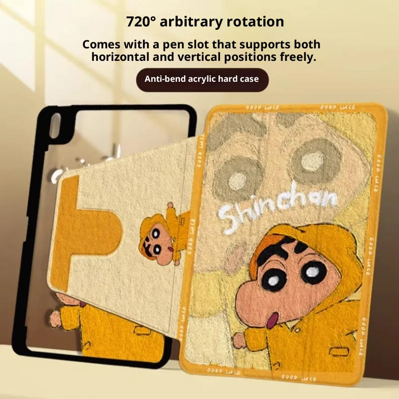 تلوين شين تشان لجهاز iPad حافظة ipad 8/9/10 Air 4 5 M2 M3 10.2in 10.9in A16 11in غطاء لوحي Pro 4 5 6 12.9in M4 حافظة واقية #3