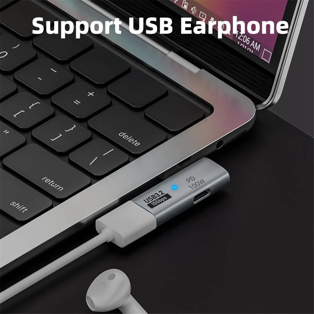 محول USB C إلى USB 3.2 جديد 2 في 1 مع منفذ شحن 100 وات، محول Thunderbolt 4/3 OTG لـ Rog Ally، لسطح البخار، رمادي