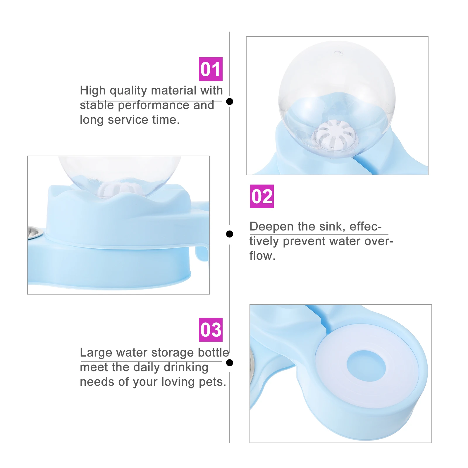 

1pc Cat Automatic Water Dispenser Plastic Pet Drinking Fountain Large Capacity Deep Reservoir Easy Clean Spill Proof For Cats