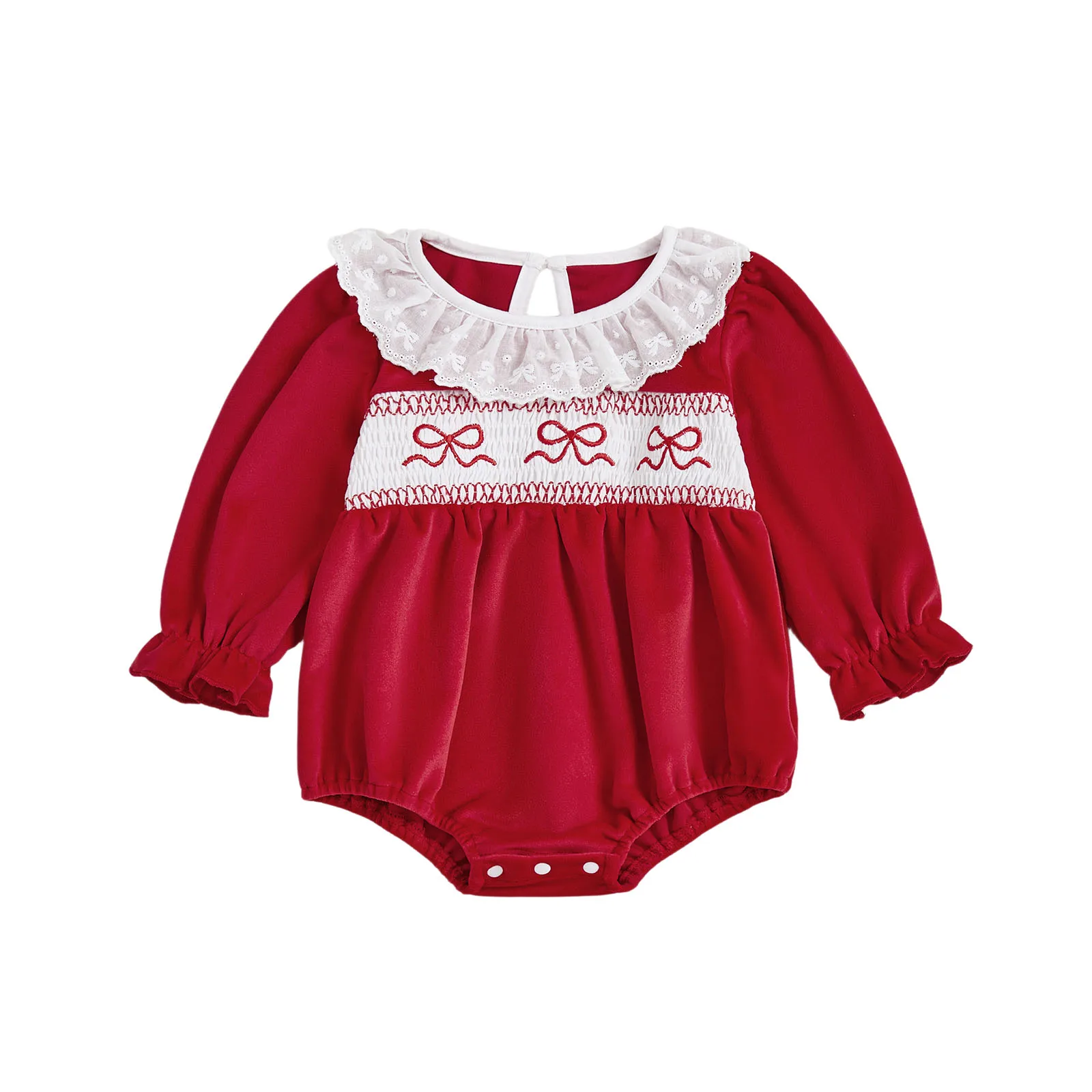 

Adorable Toddler Girls Floral Print Sleeveless Romper with Bow Detail and Ruffle Trim - Stylish Summer Jumpsuit for Infants