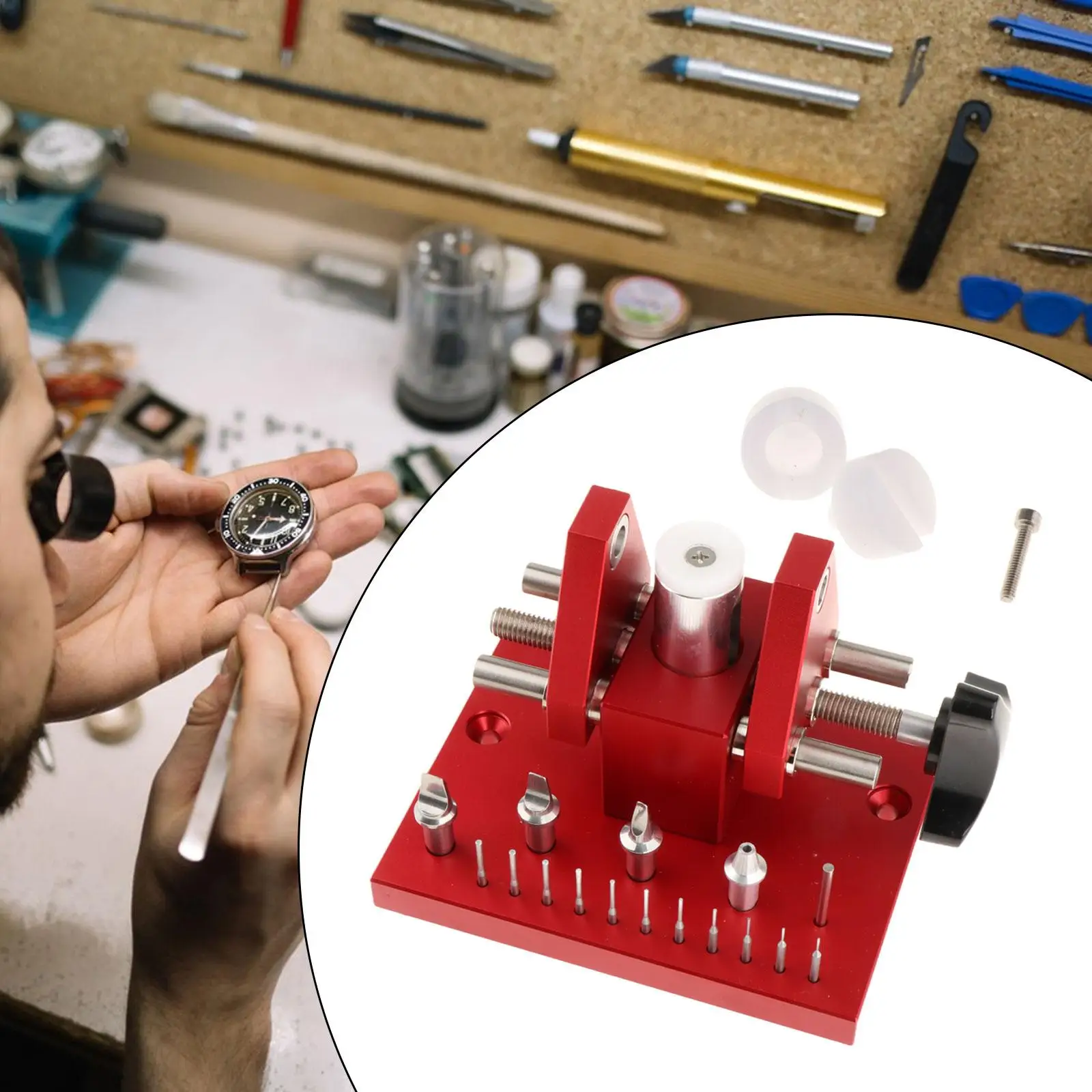 Watch Back Case Opener Watch Back Cover Opener Workbench Adjustable Watch Setting Fitting Maintenance Tools