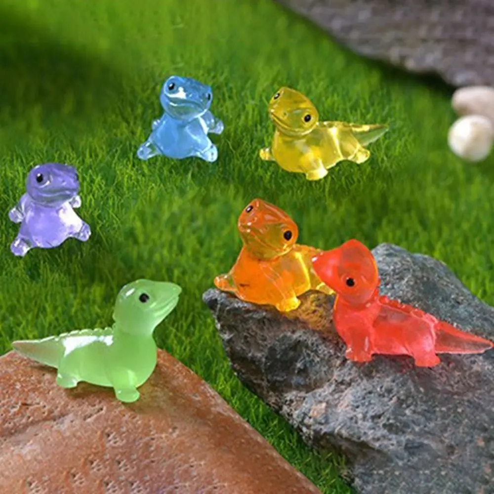 Funny Cute Mini Lizards Glow At Dark Cartoon Lizards Miniatures Resin Craft DIY Garden Lizard Ornaments DIY Accessories