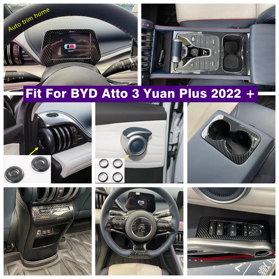 

Auto Dashboard / Window Lift Button / Gear Shift Box / Steering Wheel / Speaker Cover Trim For BYD Atto 3 Yuan Plus 2022 2023