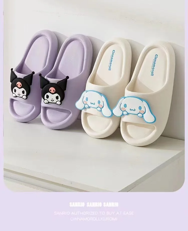 Miniso Family Slippers Cute Soft Lightnes Cloud Like In Door Slides Kuromi My Melody Pochacco Sweet Shoes For Kids EVA