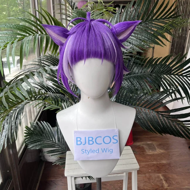 

[Styled Wig]Twisted Wig Wonderland Chenya Cosplay Halloween Party Heat Resistant Synthetic Hair Short Purple Wig