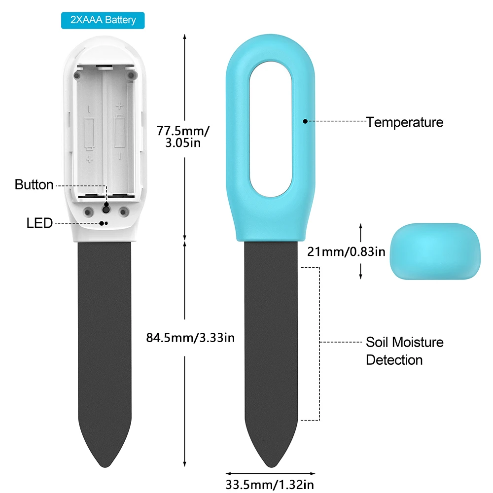 Tuya BT 2 in 1 Wireless Soil Moisture Meter Temperature Humidity Soil Tester Plant Monitor Potted Plant Measuring Instrument