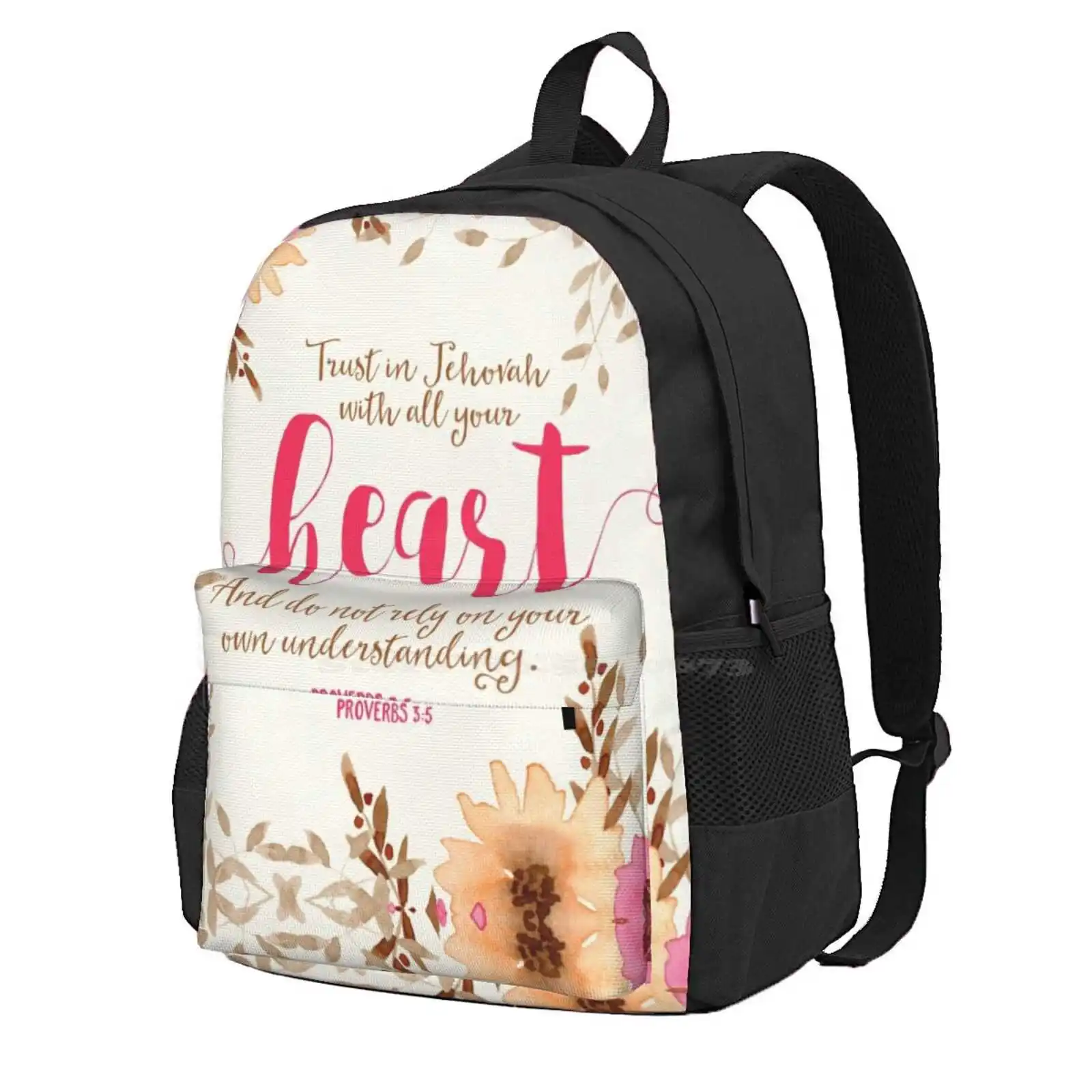 Proverbs 3:5 Hot Sale Schoolbag Backpack Fashion Bags Proverbs 3 5 Jw Arts And Crafts Jenielson Design Bible Verse