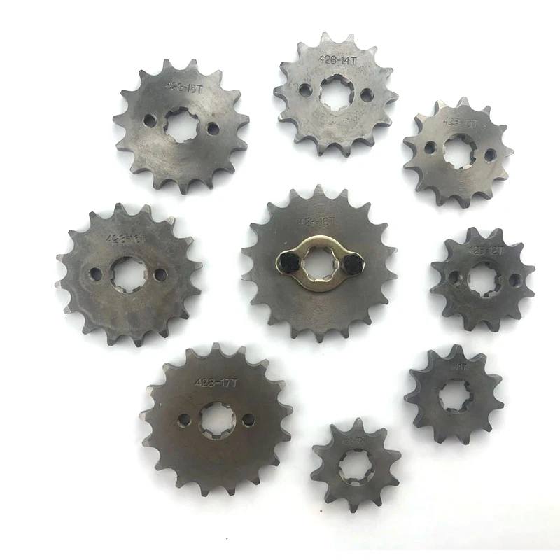 428 10t 11t 12t 13t 14t 15t 16t 17t 18t 19t Tooth 17mm 20mm Front Engine Sprocket For Atv Dirt Pit Bike 50cc 110cc 125cc 150cc - view 2