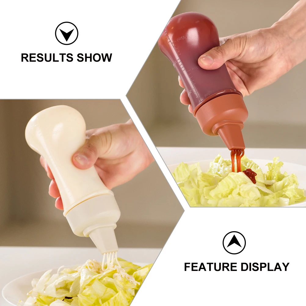 

3pcs Transparent 5-Hole Sauce Squeeze Bottles PP Material Condiment Dispenser Salad Dressing Containers Plastic Kitchen