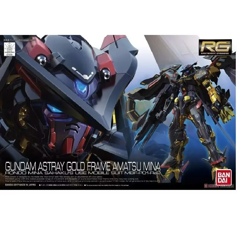 

Original Bandai Gundam Anime Figure RG 1/144 MBF-P01-ReAMATU Gundam Astray Gold Frame Amatsu Metal Coloring Assembly Model Toys