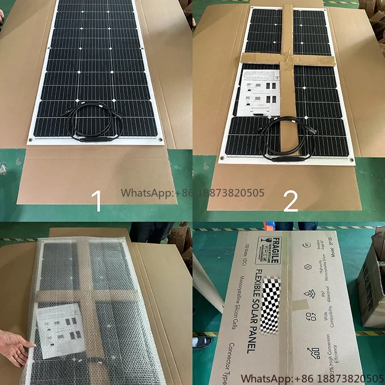 Custom Portable ETFE Thin Waterproof 200W Flexible Mono Cell Solar Panel for Camper Van