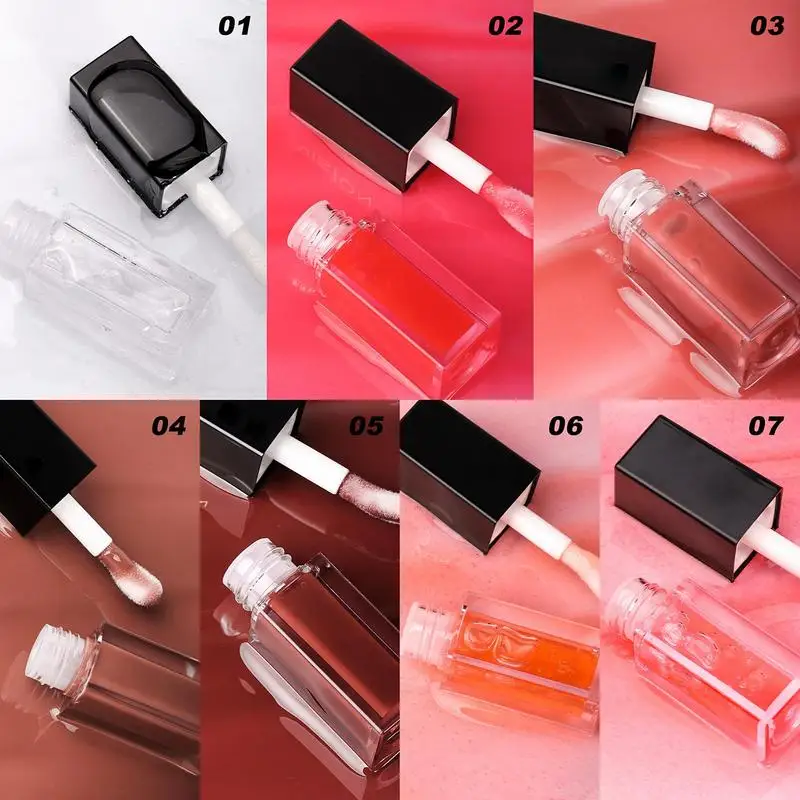 Set di oli per lucidalabbra 7 colori Lucidi e idratanti Olio per labbra trasparente Gloss Lacca per labbra per trucco quotidiano delle labbra Macchia per labbra