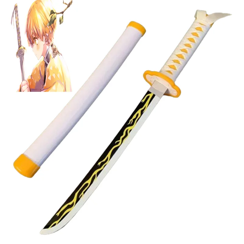 Kimetsu no Yaiba Agatsuma Zenitsu Anime 60 cm Bambù Katana Spada Demone Slayer Cosplay Tomioka Yoshio 24 pollici Modello di Arma