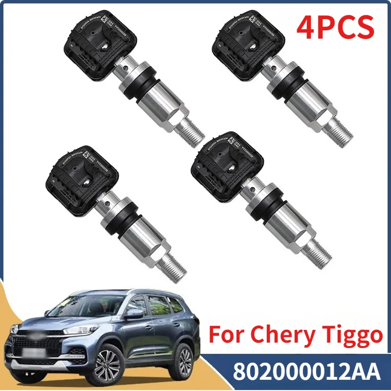 

Комплект из 4 датчиков системы контроля давления в шинах 802000012AA для Chery Tiggo 8 2 3 4 Pro 3X 7 PLUS 2021 2022 2023 годов выпуска, TPMS 433 МГц