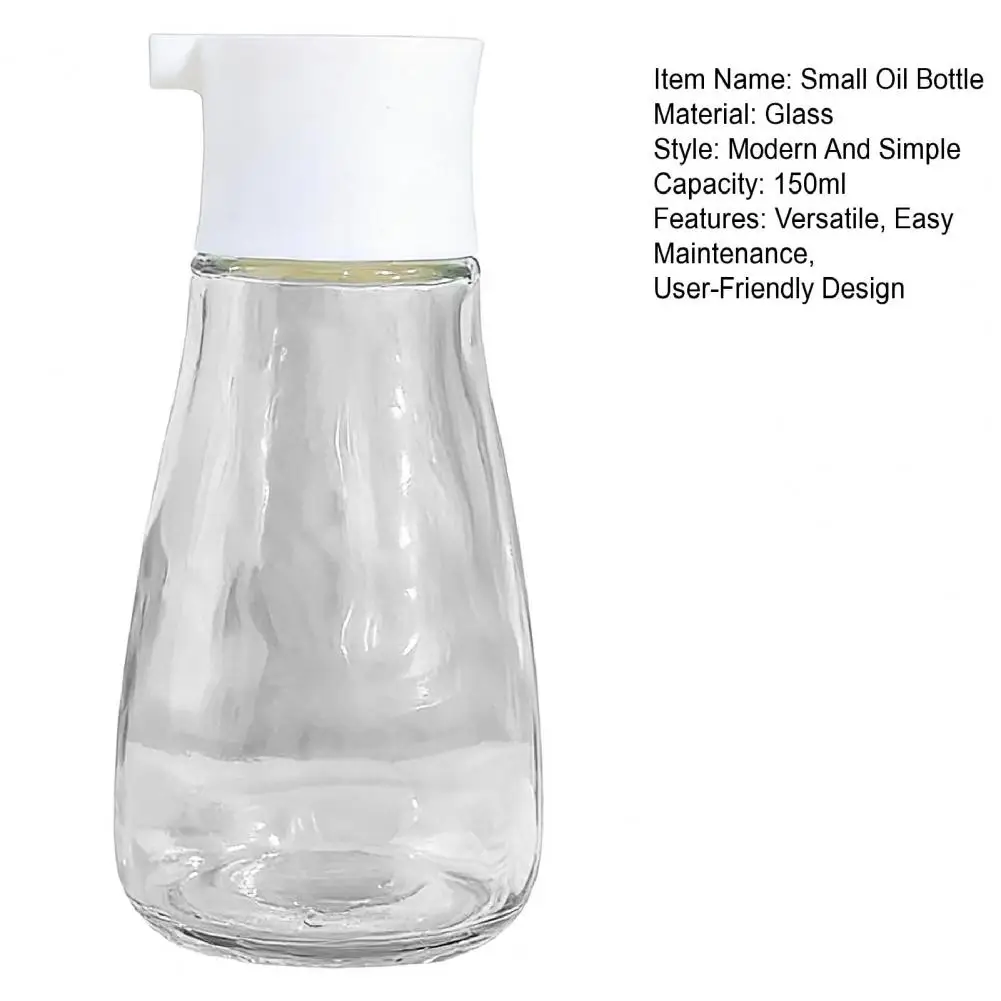 150ml Glass Oil Vinegar Dispenser With No-Drip Pour Spout Clear Oil Sprayer For Soy Sauce Cooking Oil Wide Mouth Kitchen Tool view 6