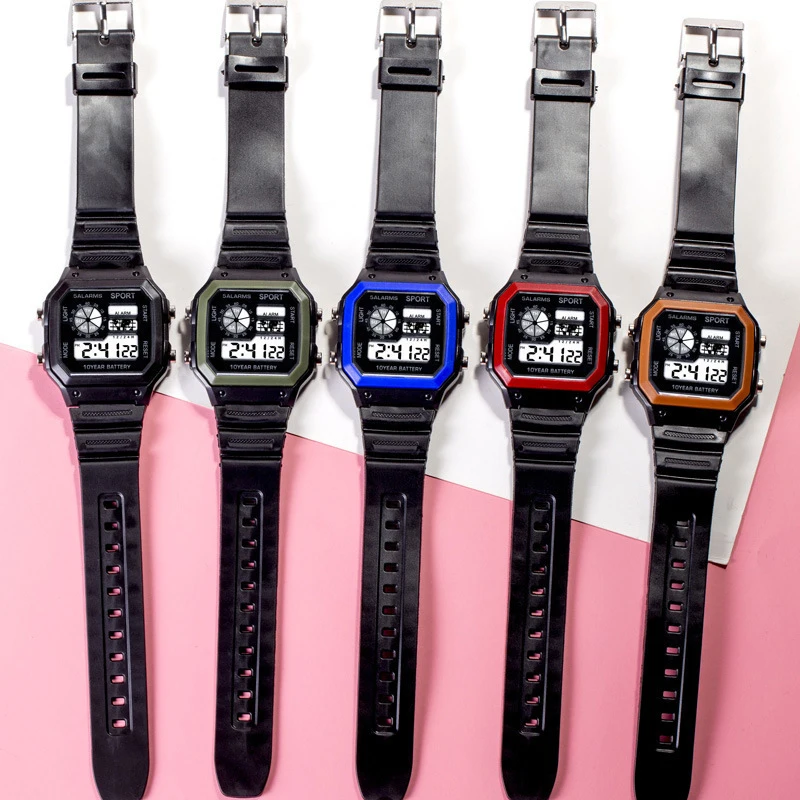 Reloj electrónico para estudiantes, cronógrafo Digital LED Multicolor, deportivo, resistente al agua, regalo de cumpleaños para niños