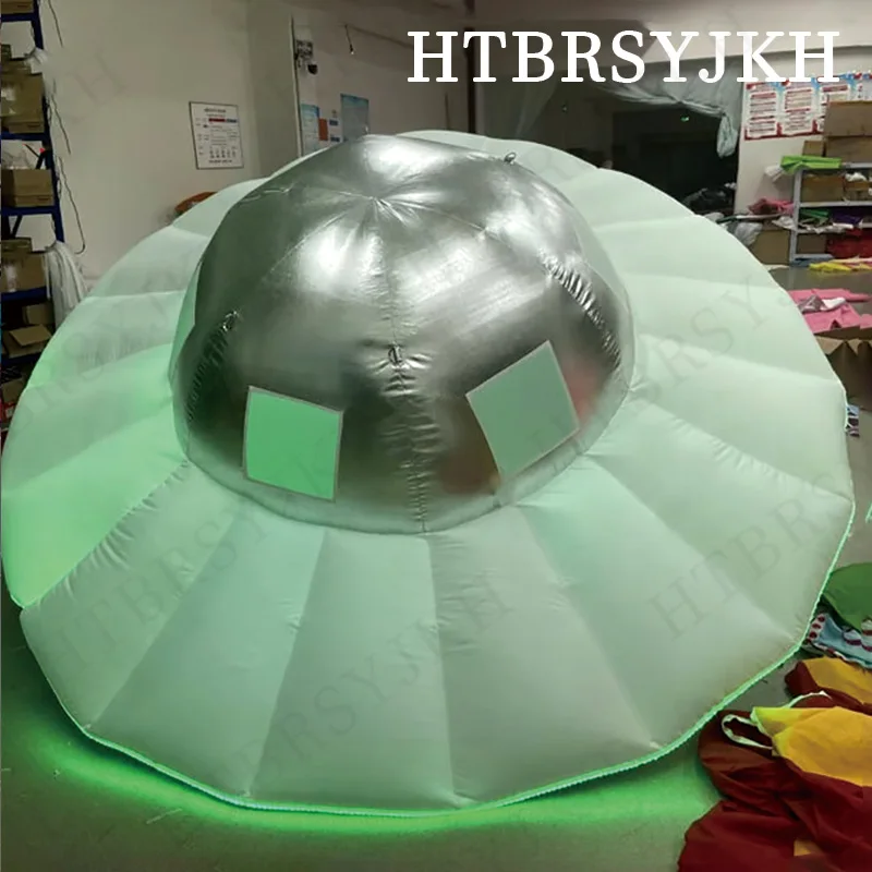 Inflatable Color-Changing LED UFO Alien Spaceship Light up Outdoor Decorations Air Blown Luminous Advertising Props