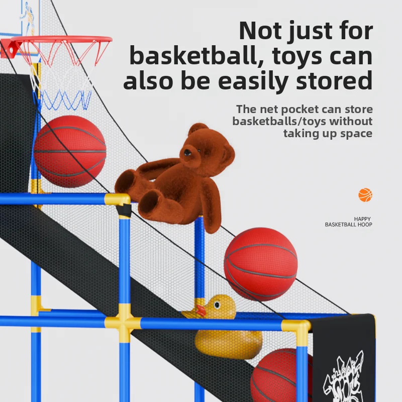 Canestro da basket portatile per interni da 1,4 metri per bambini - Giocattolo sportivo all'aperto mobile senza pickup per uso domestico