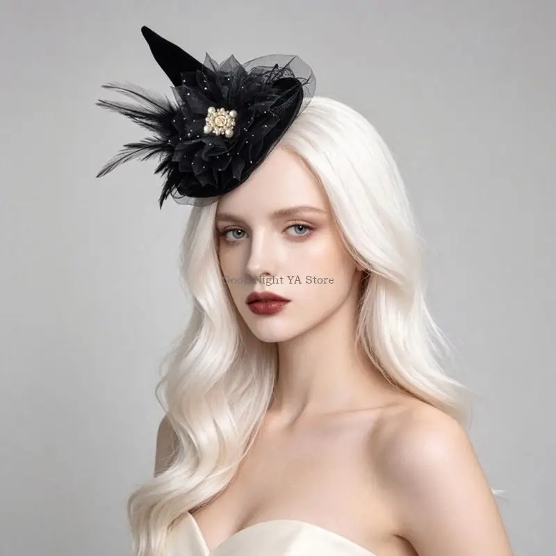 Witch Hat Fascinator Headpiece Hairpin for Halloween Looks