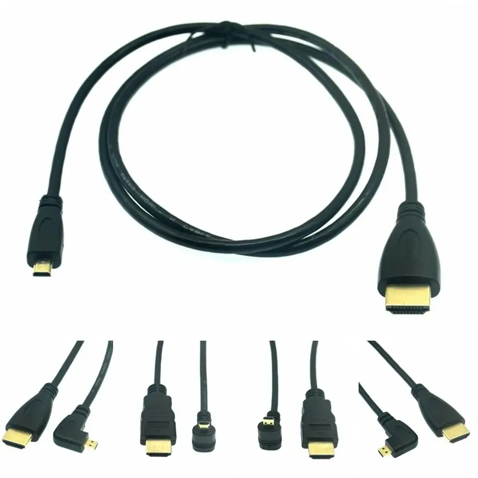 Высокоскоростной HDMI-совместимый кабель Micro HDMI 1080P под прямым углом 1,5 м для Sony FDR-AX53 Handycam, HXR-NX80, FDR-AX700 HDR-CX405