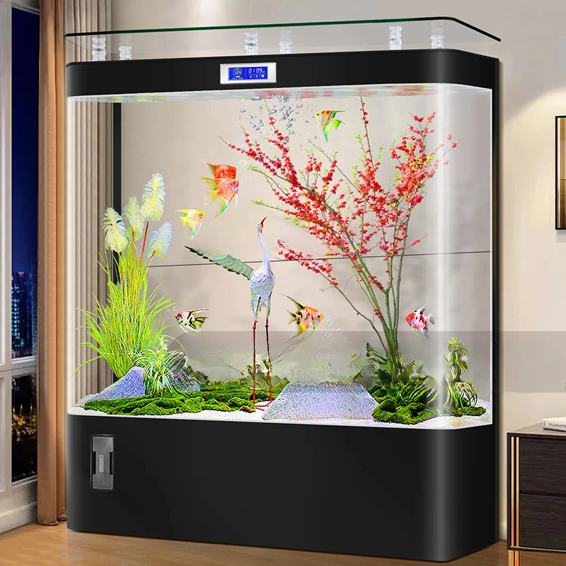 Hot Bending Integrated Molding Fish Tank Living Room New Home Floor Wall Intelligent Ecological Aquarium