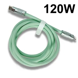 PD 120W Cable de silicona líquida Tipo C de Tipo C para iPhone Xiaomi Huawei Samsung Cargo USB C Cable de datos Lightning