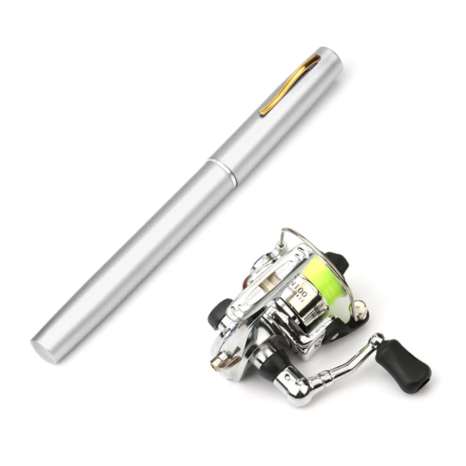 Pocket Collapsible Fishing Rod Reel Combo Mini Pen Fishing Pole Kit Telescopic Fishing Rod Spinning Reel Combo Kit