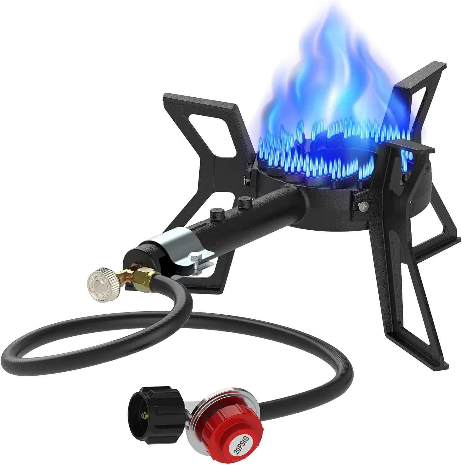 

Llamaviva Portable Propane Burner Stove Bundle with Hose & Regulator – Compact Outdoor Gas Stove for Camping, Backpacking, BBQ