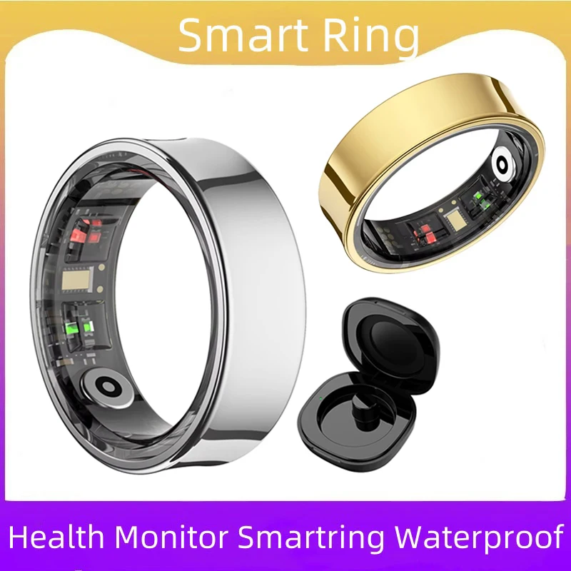 R09 Smart Ring Men Women with Charging Case Body Temperature Health Monitor For Xiaomi Samsung Phone 5ATM Waterproof SmartRing