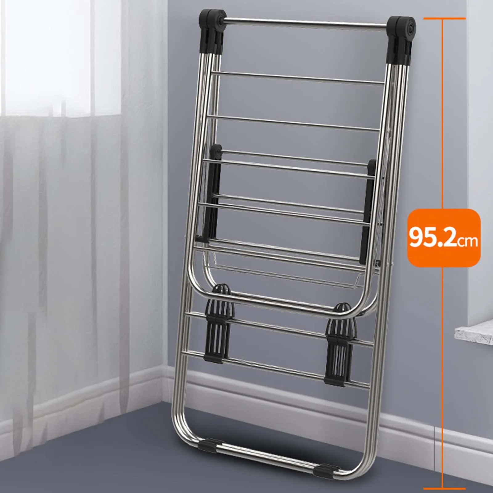 Household Stainless Steel Wing Shaped Floor Drying Rack Installation Free Multifunctional Drying Rack Folding Drying Rack