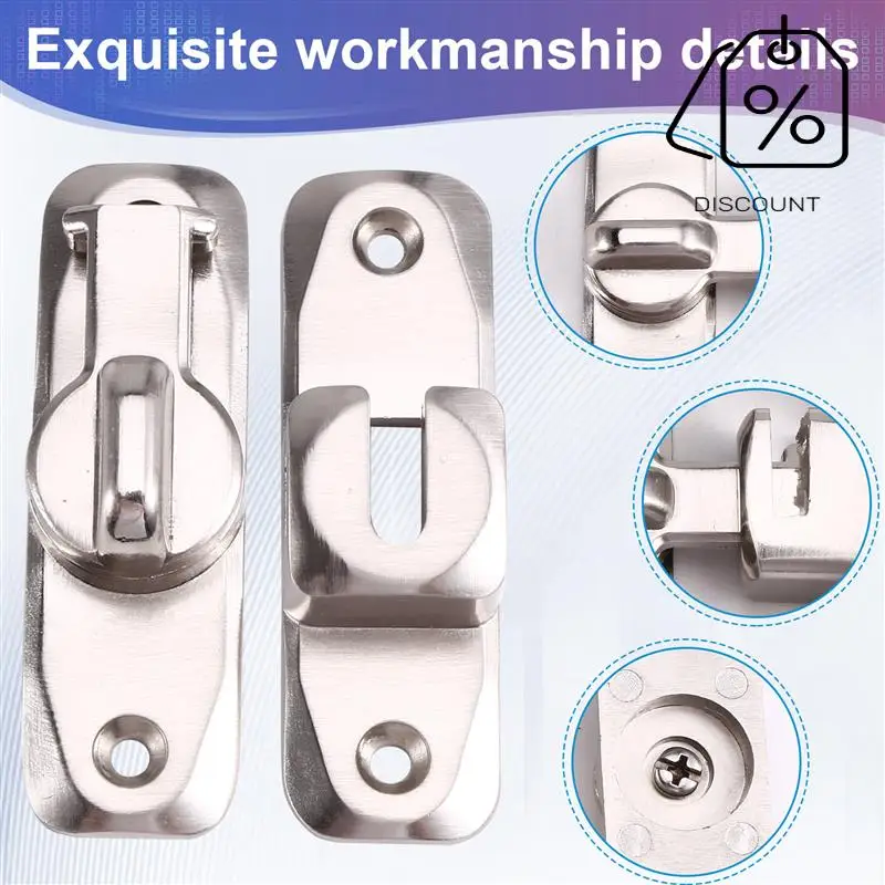 ABMF-2Set 90/180 °   Pestillo de puerta abatible, cerradura de puerta, pestillo de hebilla antirrobo, pestillos de puerta de aleación de Zinc, cerraduras de ventana, perno deslizante de puerta