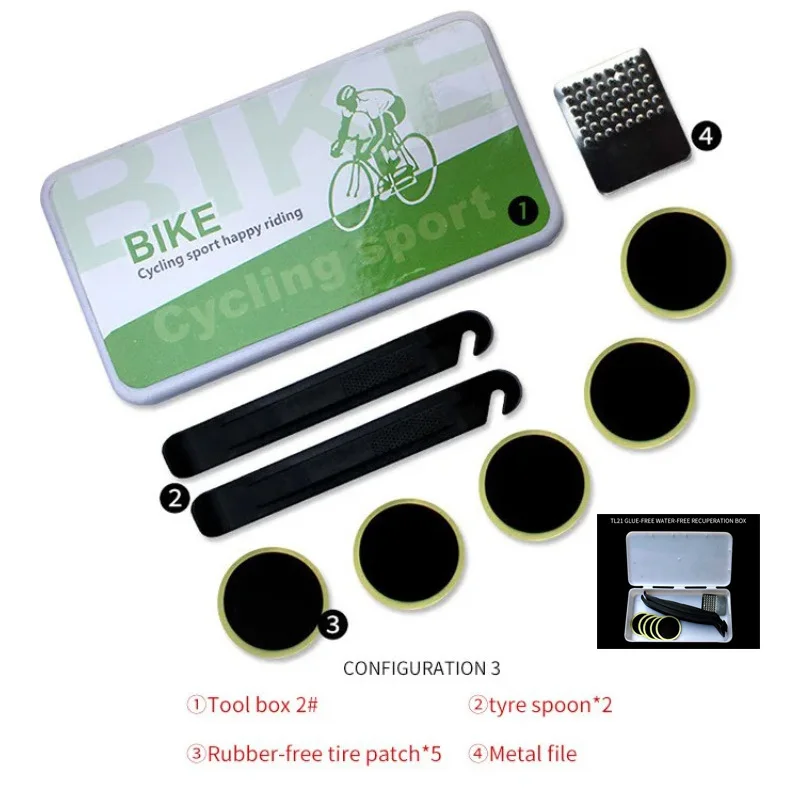 Bicycle Tire Repair Kits Mountain Bike Repair Tool Cycling Flat Tire Repair Rubber Patch Glue Lever Set Tire Fix Kit Accessories