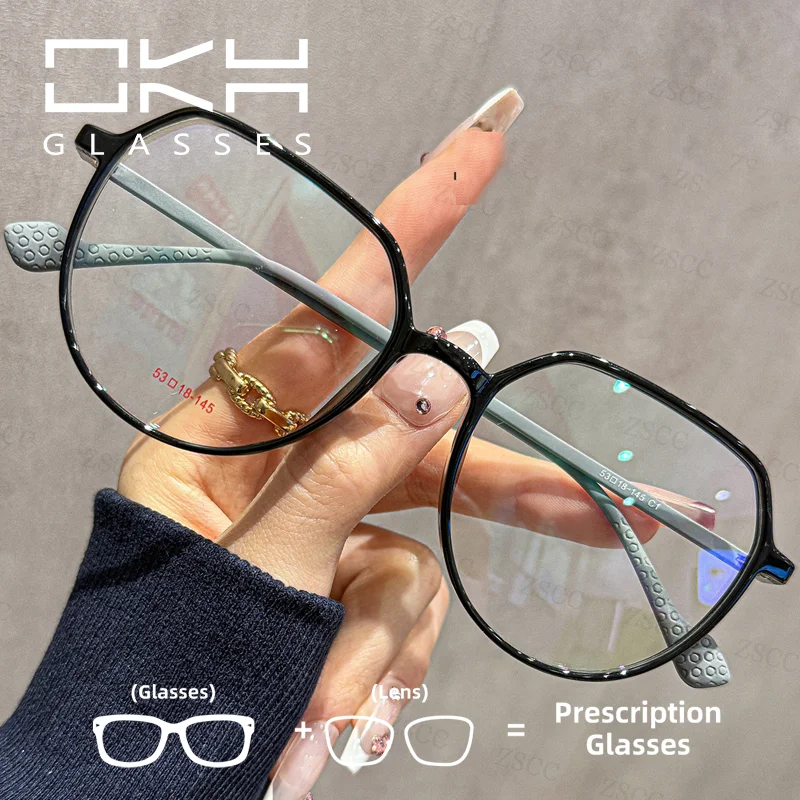 

OKH Сверхлегкая многоугольная оправа с защитой от синего света, очки для близорукости для женщин и мужчин, очки по рецепту для чтения