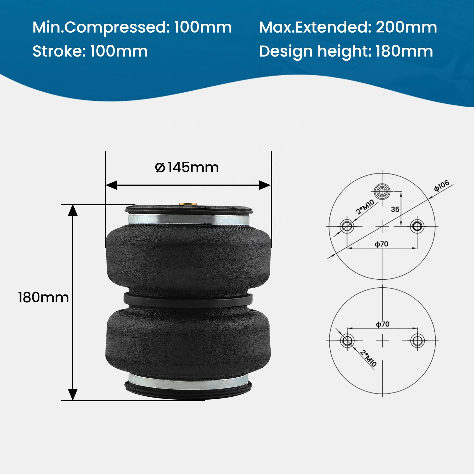 Rear Air Spring Suspension Kit For Ford F150 4WD 2021-2022