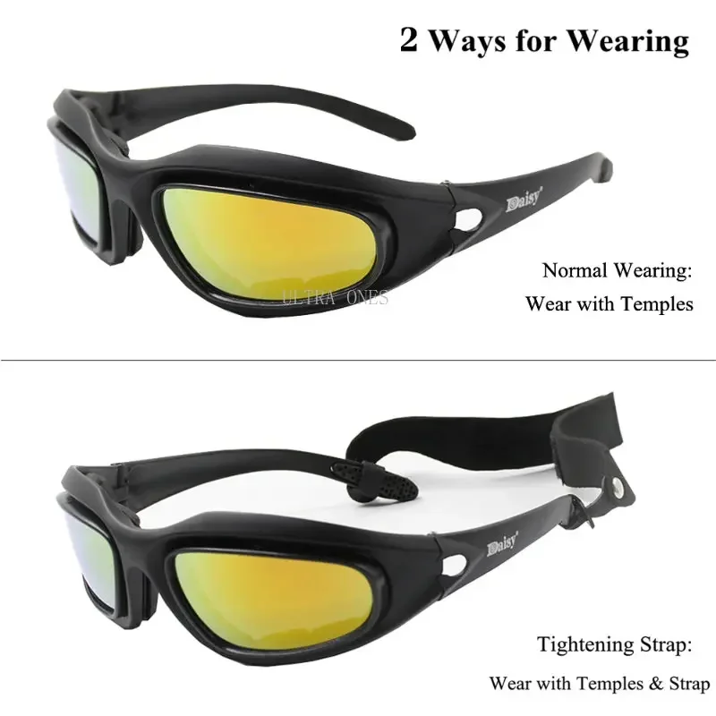 Tactical Polarized Glasses Airsoft Paintball Combat Hunting Goggles Windproof Outdoor Hiking Cycling Sport Sunglasses 4 Lens