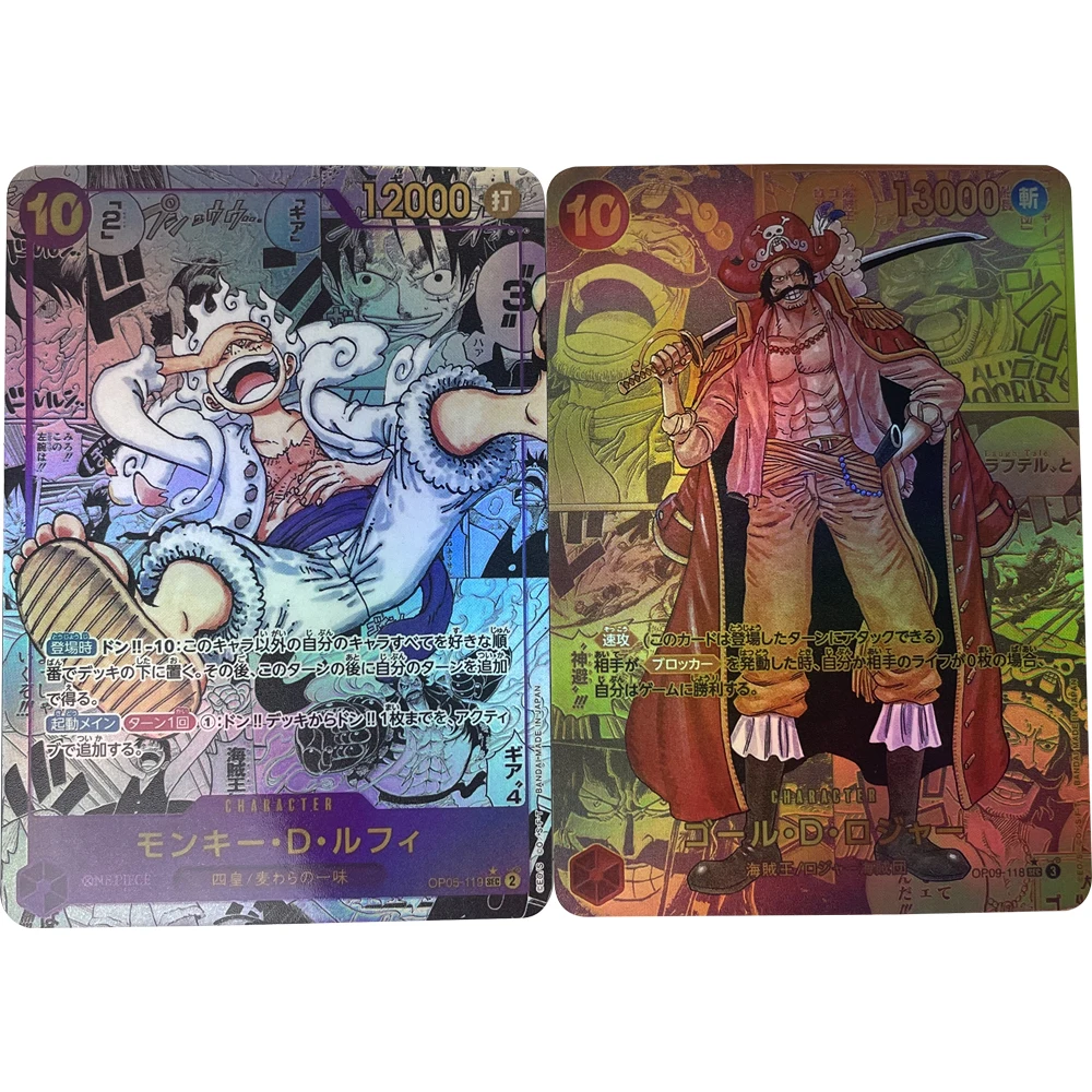 Anime OPCG Collection Card OP05 OP09 Manga SEC Monkey D Luffy Gol D Roger Refractive Color Flash Card Textured Child Gifts