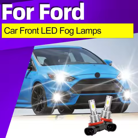 2PCS H8 H11 High Quality LED Fog Lights 6000K Auto Bulbs Canbus For Ford Fusion Focus MK2 MK3 MK4 Explorer Range Car Accessories