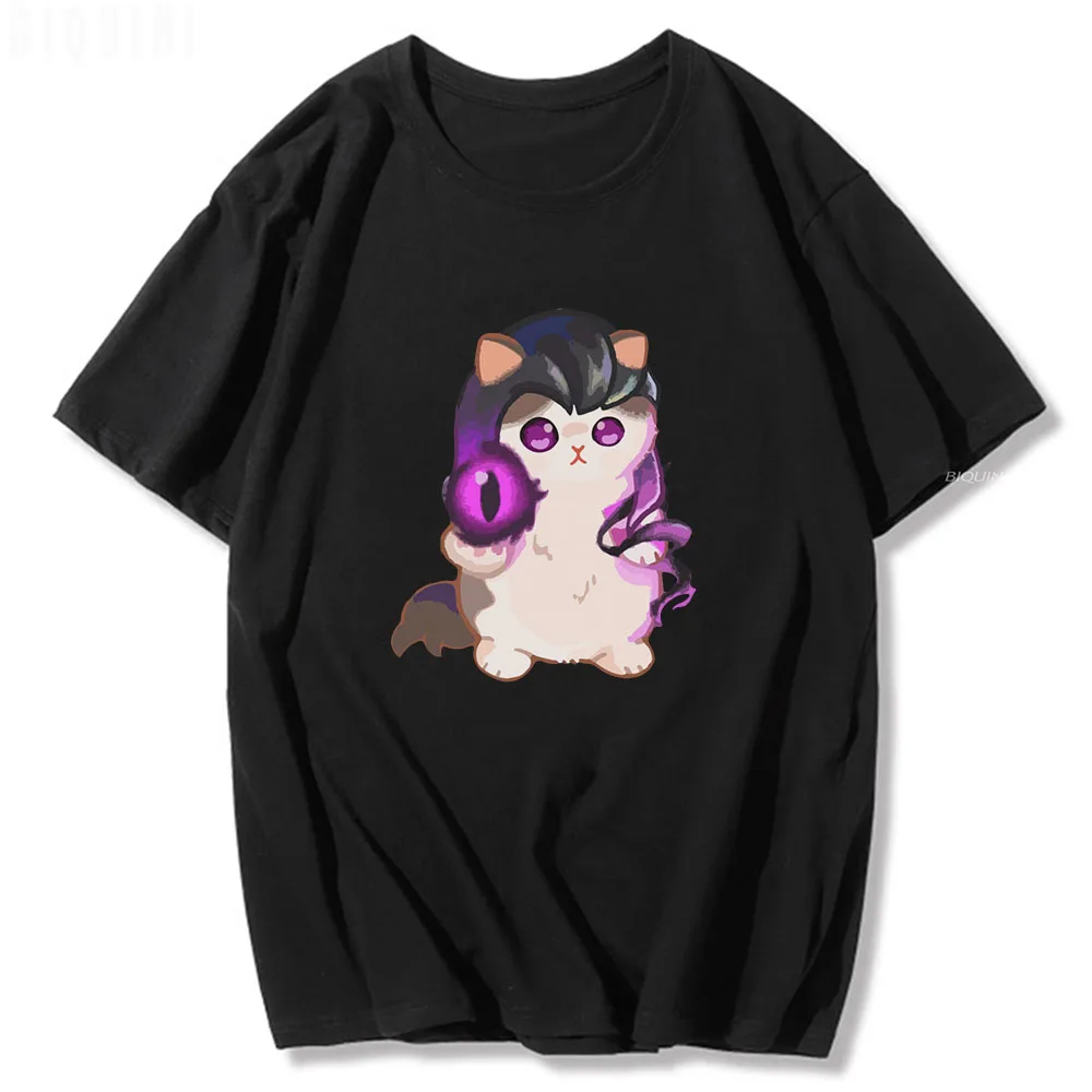 Reyna Cat Cute Surprised Penguin Game T-Shirt Men Women Cotton 2022 Summer Game Customize Print Children Unisex Oversized Shirts